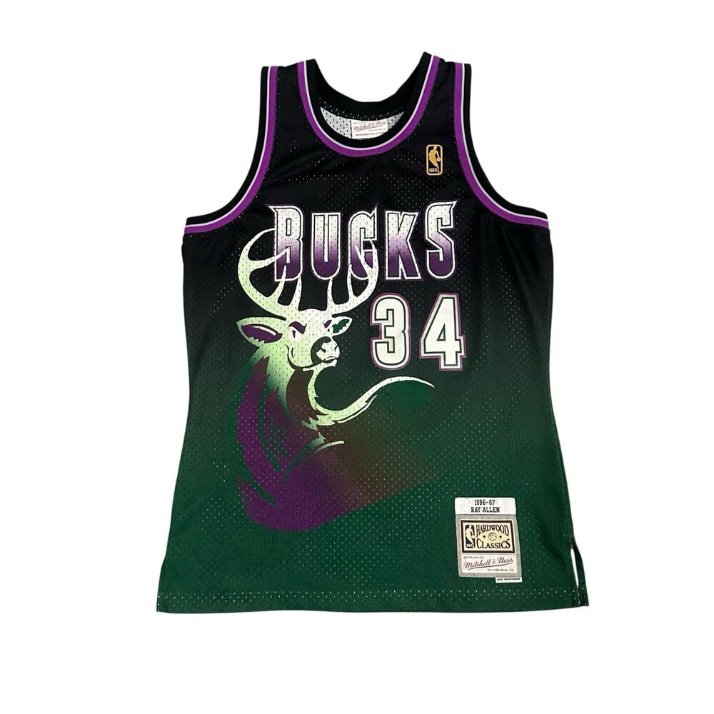 Mitchell & Ness Ray Allen #34 Bucks Jersey 1996 1997 Swingman Men’s M Green